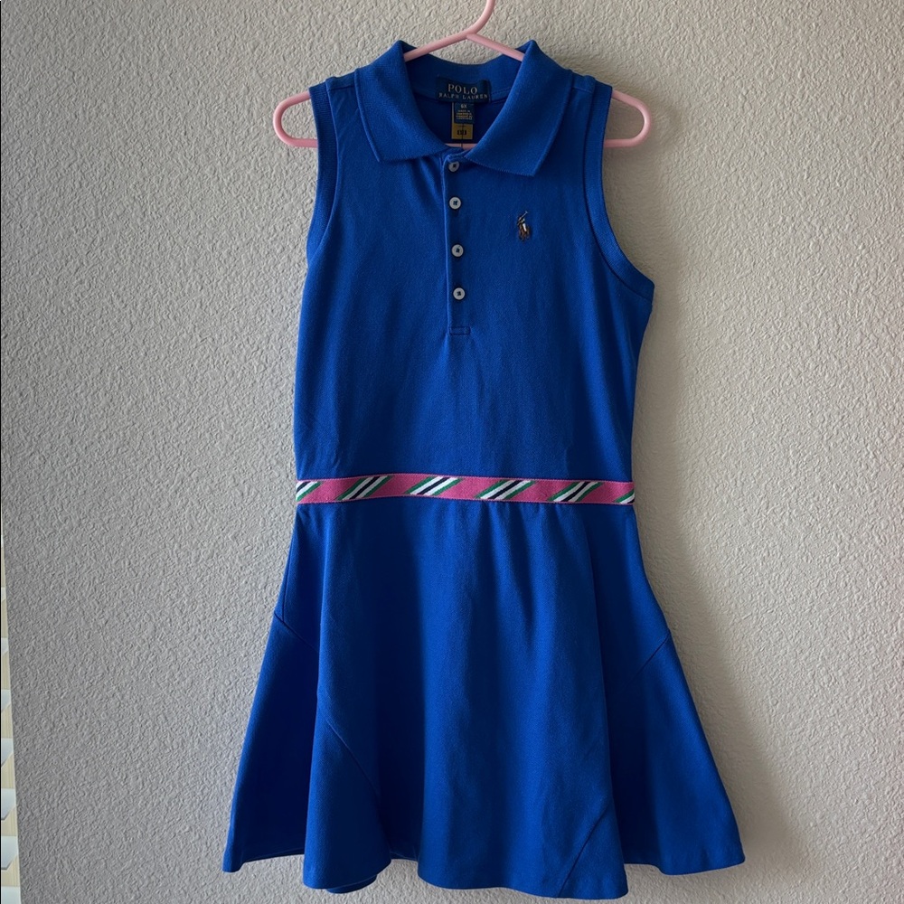 Girl’s Polo Ralph Lauren Sleeveless Belted Shirtdress, 6X